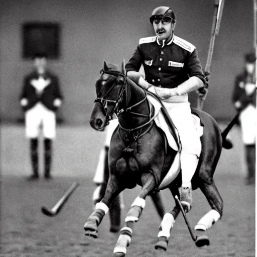 Image similar to stalin playing a polo game