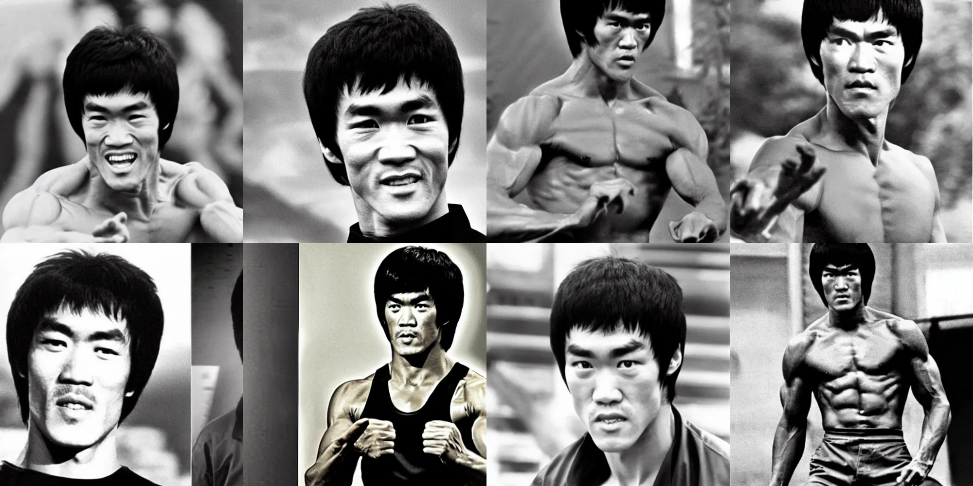 Prompt: bruce lee 60 years old