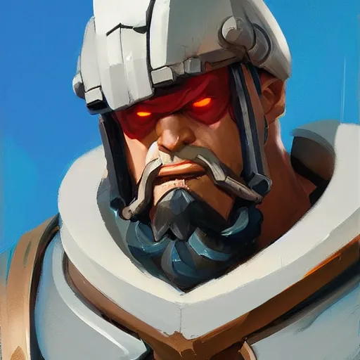 Image similar to greg manchess portrait painting of man - at - arms as overwatch character, medium shot, asymmetrical, profile picture, organic painting, sunny day, matte painting, bold shapes, hard edges, street art, trending on artstation, by huang guangjian and gil elvgren and sachin teng