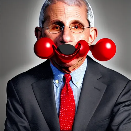 Prompt: dr. fauci with a red ball gag in his mouth, realistic render, digital art, highly detailed, dramatic lighting, award winning deviant art