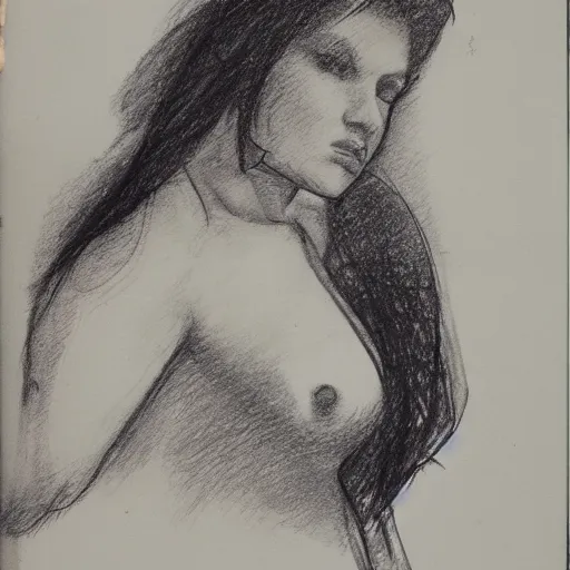 Image similar to sketch of a beautiful woman, multiple sketches on a page, life drawing