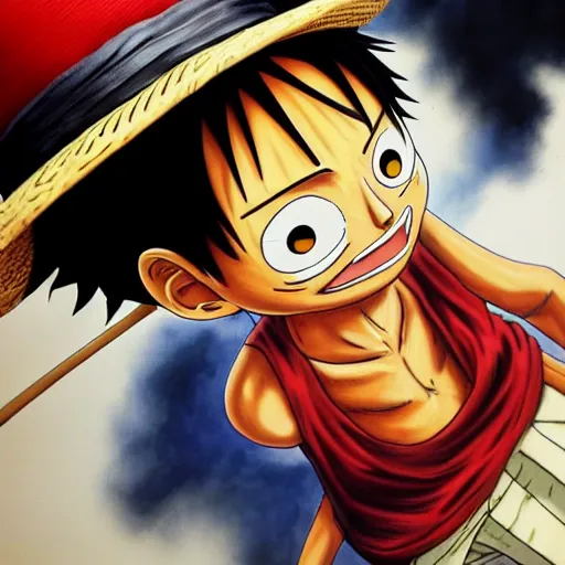 aerial photo of luffy, by shunji dodo, 8 k resolution