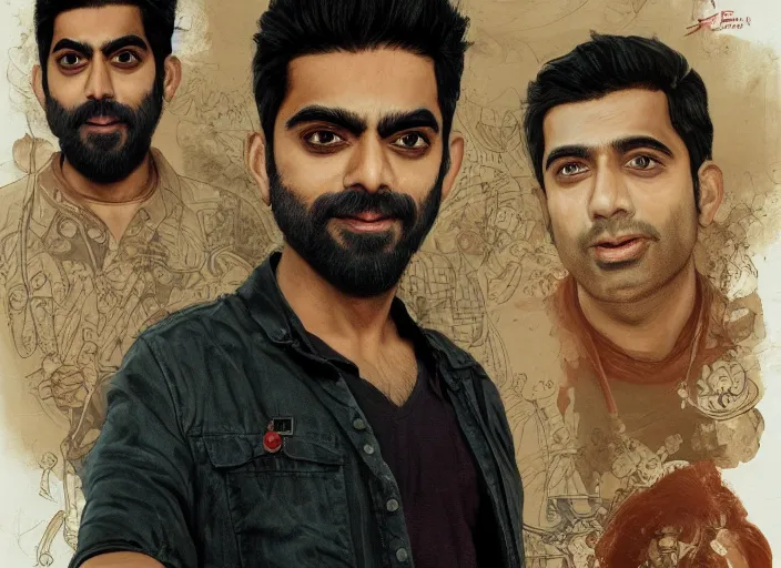 Image similar to a highly detailed beautiful portrait of ravi from ( izombie ) rahul kohli, james gurney, james jean