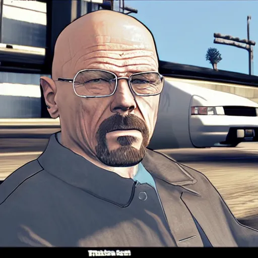 Image similar to heisenberg in gta 5 style,