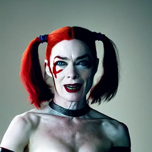 Image similar to A still of Julianne Nicholson as Harley Quinn