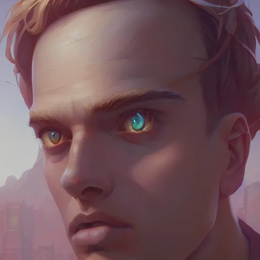 Prompt: symmetry! a detailed close up portrait of a blonde young man, unreal engine, fantasy art by greg rutkowski, loish, rhads, ferdinand knab, makoto shinkai and lois van baarle, ilya kuvshinov, rossdraws, tom bagshaw, caustic lighting, detailed and intricate environment