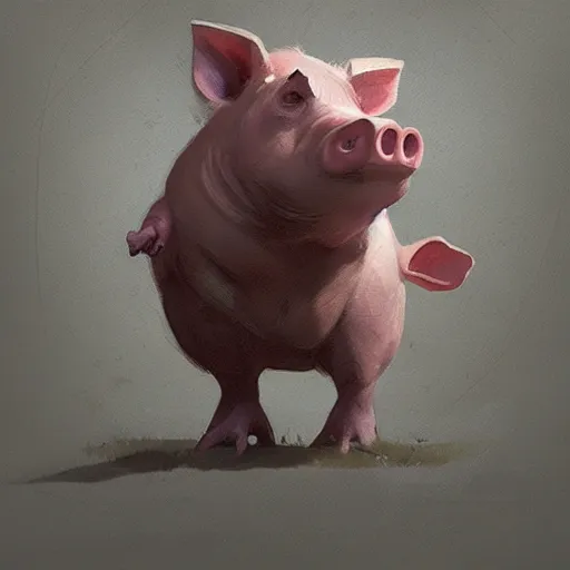 Image similar to 🐷, artstation, Greg rutkowski, Trending artstation,