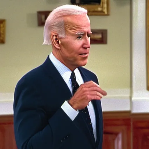 Prompt: still of joe biden starring in seinfeld