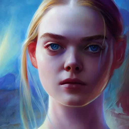Image similar to ultra realistic medium shot portrait painting of elle fanning in halo 2, underwater, art by frank frazetta and sachin teng, 4 k, ultra realistic, highly detailed, epic lighting