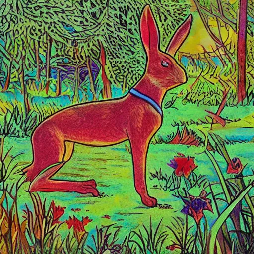 Prompt: watership down on acid