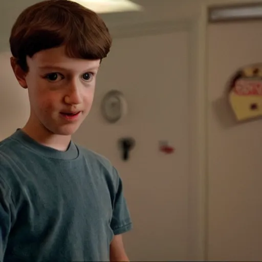 Prompt: Mark Zuckerberg as a kid in Stranger Things