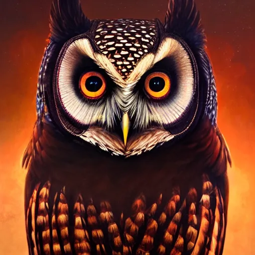 Image similar to a ultradetailed beautiful concept art of a an intricate wooden mask of an owl painted with beautiful colors, but the mask hide some dark secret, photorealism, ome reflexion in eyes, sharp details, volumetric light, high resolution 4 k, by tom bagshaw, greg rutkowski, charli bowater and artgeem