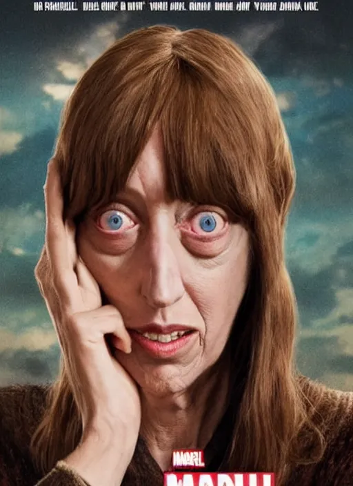 Image similar to shelley duvall in the marvel cinematic universe, official poster artwork, movie poster, highly detailed