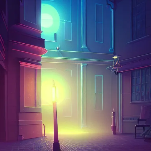 Prompt: beautiful digital fantasy illustration of lights in the night, highly detailed, soft lighting, rendered in octane, masterpiece, very very very aesthetic