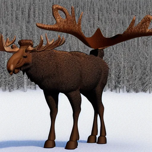 Image similar to i designed my 3 d model of a moose in cad, the textures are very low resolution but i am proud of what i accomplished