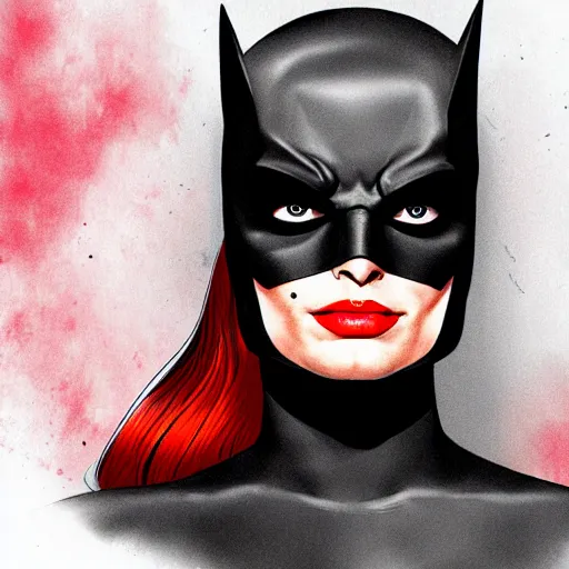 Prompt: Margot Robbie as Batwoman, realistic, portrait, detailed