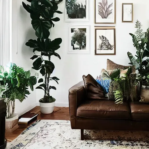 Image similar to a living room with plants and speakers and a painting on the wall, featured on tumblr, light and space, sanctuary, soft light, aesthetic