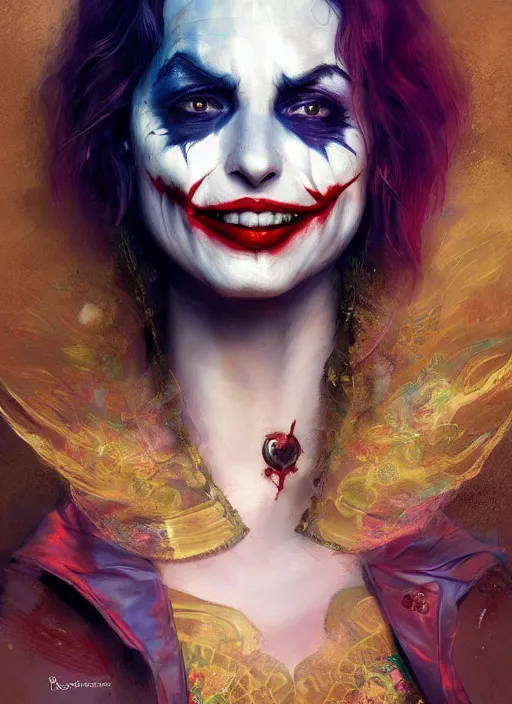 portrait of ana de armas as the joker, digital art by | Stable Diffusion