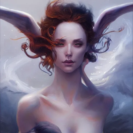 Image similar to a painting in the style of charlie bowater, and in the style of donato giancola, and in the style of peter mohrbacher. smooth, sharp focus, fantasy, semi - realism.