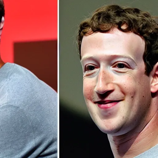 Image similar to mark zuckerberg taking off his human disguise