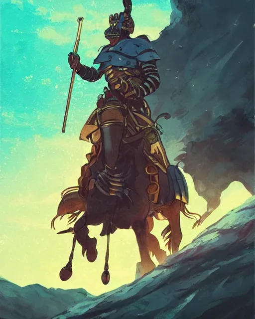 Prompt: illustration of a spanish conquistador in battle, art by anato finnstark, studio ghibli and sangsoo jeong, symmetric, portrait, handsome