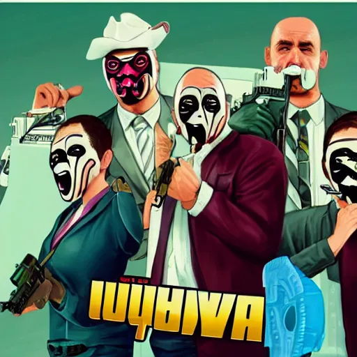 Image similar to Rubberbandits GTA V key art