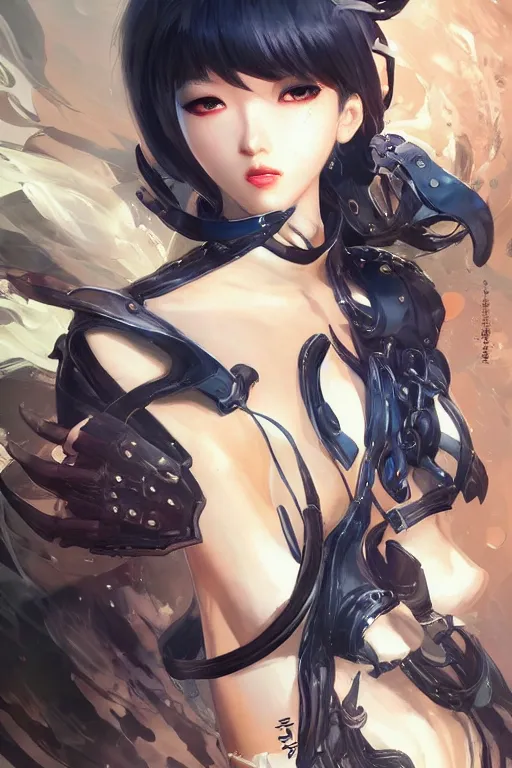 Image similar to human android in a blade and soul spinoff artbook rendered by the artist Hyung tae Kim, Jiyun Chae, Lê Long, Joe Madureira, trending on Artstation by Hyung tae Kim, artbook, Stanley Artgerm Lau, WLOP, Rossdraws , James Gurney