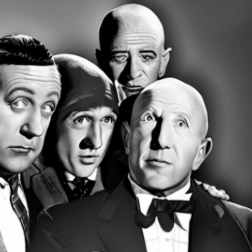 Prompt: the three stooges meet breaking bad, black and white film