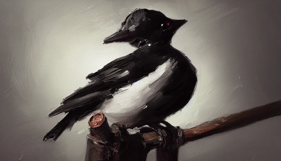 Prompt: little black bird, creativity, oil painting by jama jurabaev, extremely detailed, brush hard, artstation, for aaa game, high quality, brush stroke