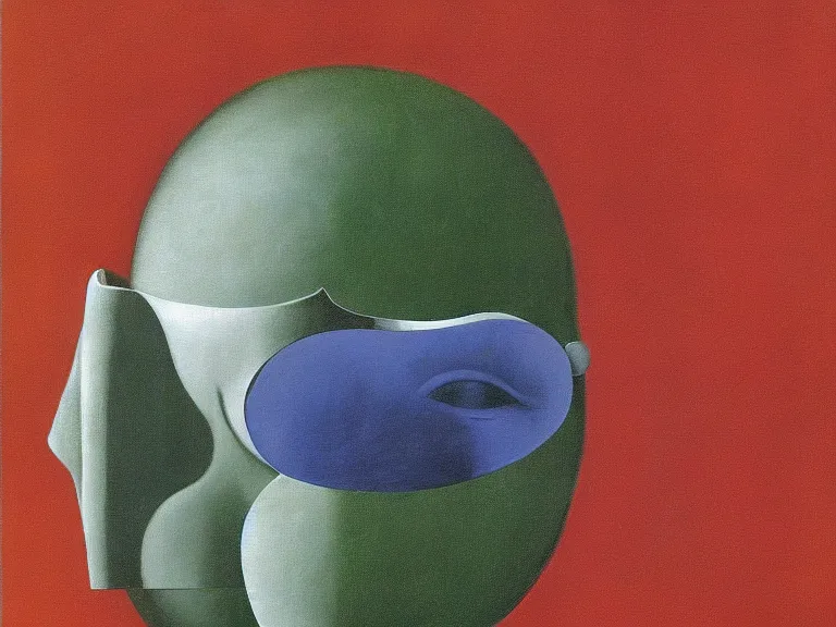 Image similar to mask, painting by rene magritte, high detail, high resolution