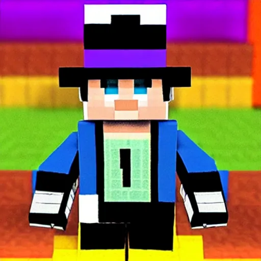 Image similar to jotaro in minecraft