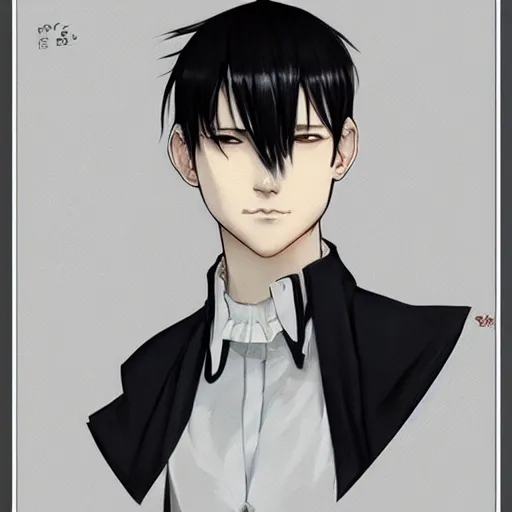 Prompt: full body concept art of Levi Ackerman, south Korean male, wearing a black and white maid dress, short, short hair, pointy nose, annoyed. elegant. highly detailed, digital painting, artstation, concept art, smooth, sharp, focus, illustration. art by artgerm and greg rutkowski alphonse mucha and Marat Safin