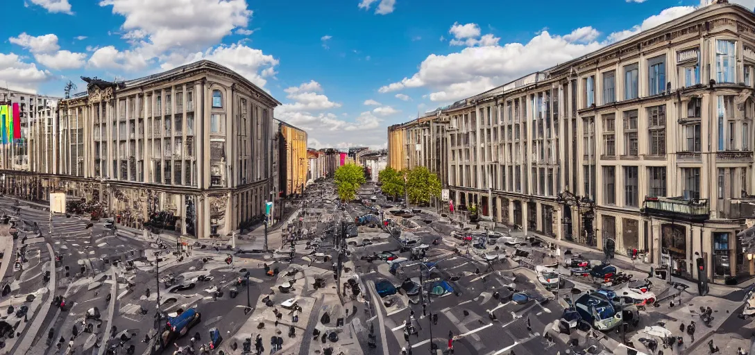 Prompt: street view from berlin, germany, high quality