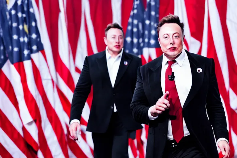 Prompt: charismatic elon musk running for president