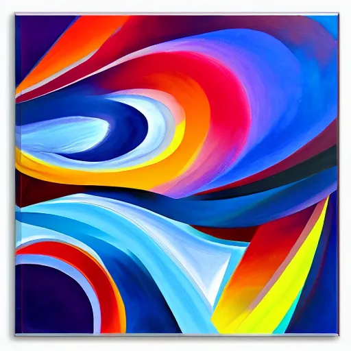 Prompt: award-winning large colorful lines abstract curved spacetime art painting