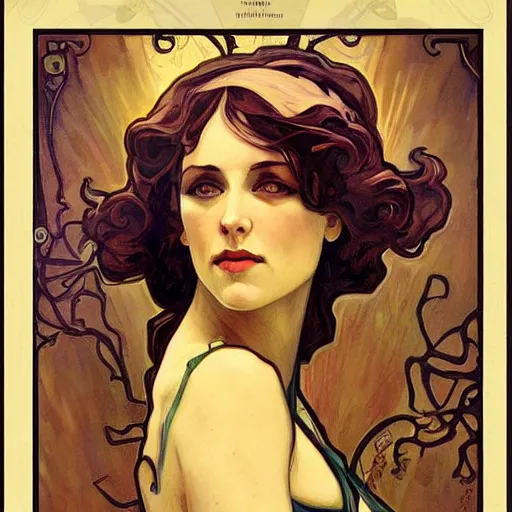 Image similar to an art nouveau painting in the style of mort kunstler, and in the style of charlie bowater, and in the style of alphonse mucha. symmetry, smooth, sharp focus, semi - realism, intricate detail.