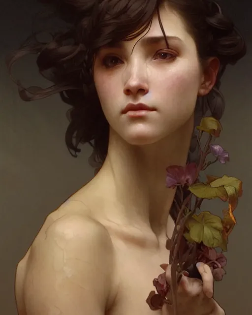 Image similar to a portrait of suffering, concept art, smooth, sharp focus, illustration, art by artgerm and greg rutkowski and alphonse mucha and william - adolphe bouguereau