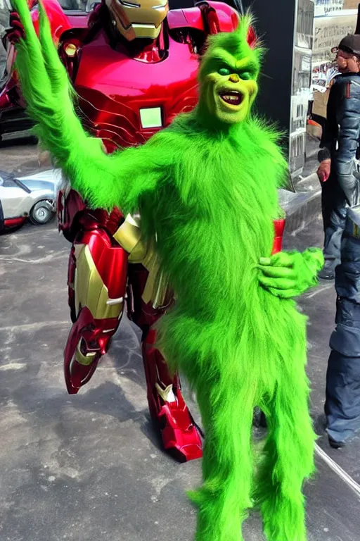 Image similar to The Grinch stole Ironman's suit