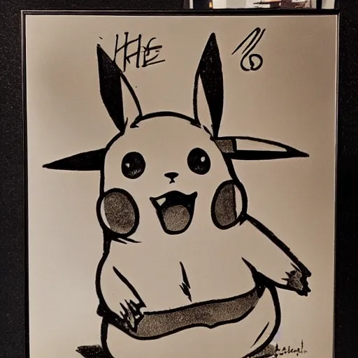 Image similar to pikachu drawn by norman rockwell