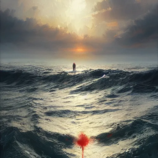 Prompt: ocean of blood, oil painting, by greg rutkowski