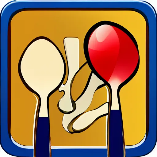 Prompt: spoons in a box, app icon