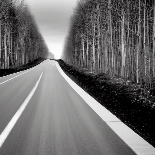 Prompt: an endless road, infinite,