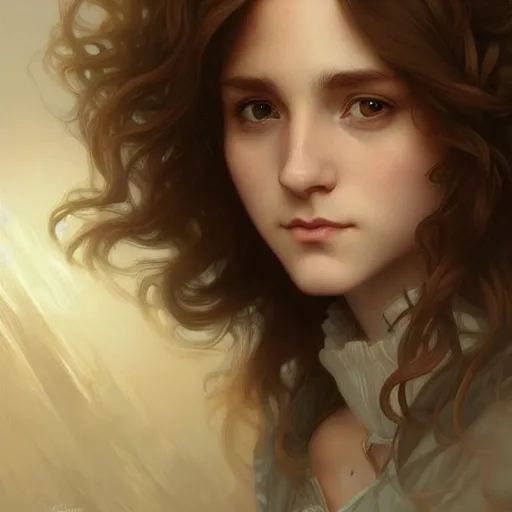 Image similar to hermione, intricate, elegant, highly detailed, digital painting, artstation, concept art, smooth, sharp focus, illustration, art by artgerm and greg rutkowski and alphonse mucha and william - adolphe bouguereau