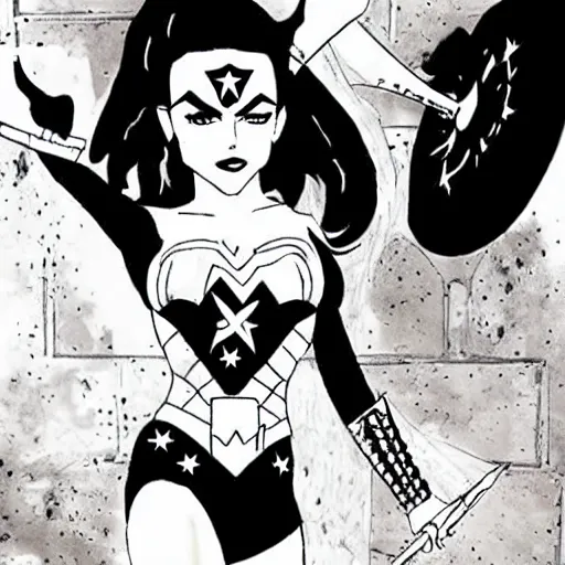 Prompt: Goth Wonder Woman