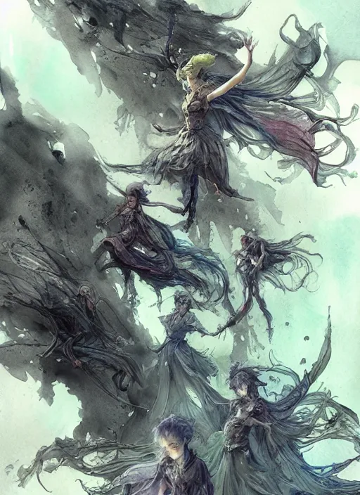 Prompt: portrait, Dark fairies stealing away children into the sky over London, watercolor, pen and ink, intricate line drawings, by Yoshitaka Amano, Ruan Jia, Kentaro Miura, Artgerm, post processed, concept art, artstation, matte painting, style by eddie mendoza, raphael lacoste, alex ross