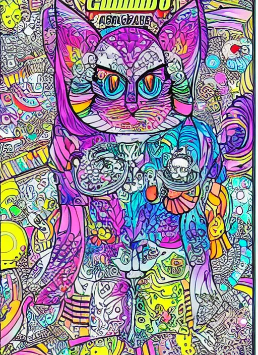 Prompt: a bladerunner coloring book by lisa frank