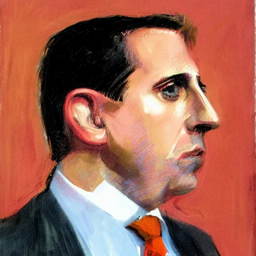 Prompt: michael scott by francis bacon