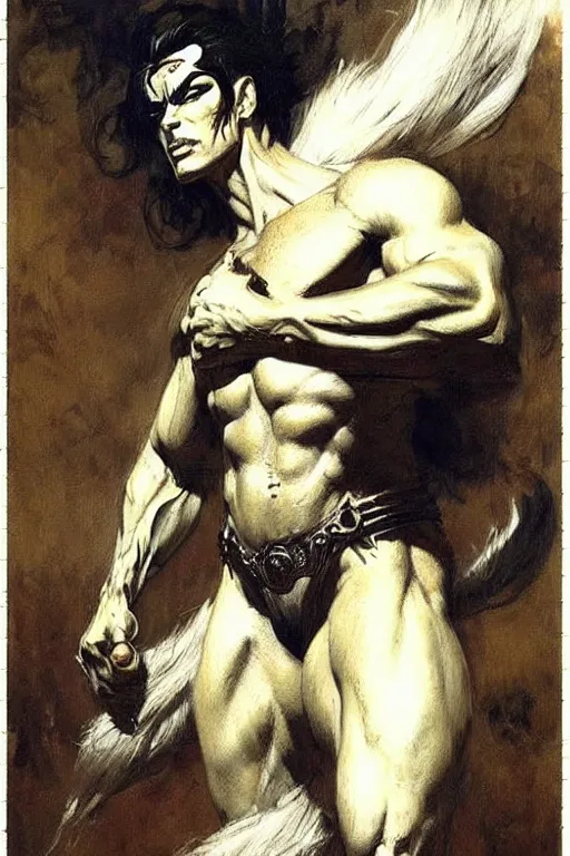 Image similar to male, monster, character design, painting by gaston bussiere, katsuya terada, frank frazetta, tom of finland, trending on artstation