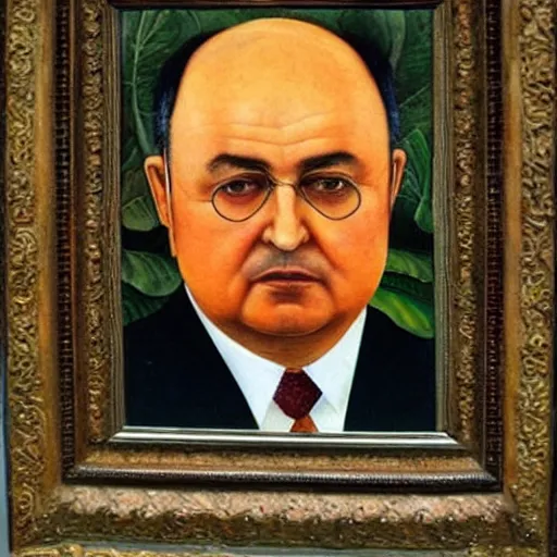 Prompt: portrait of mikhail gorbachev by frida kahlo