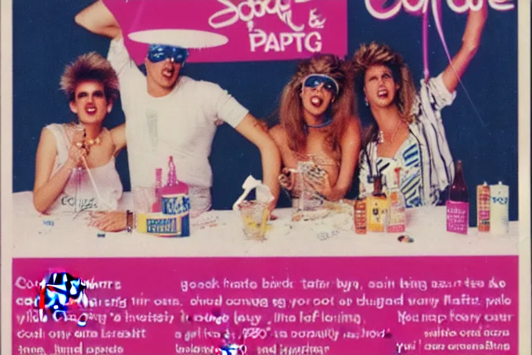 Image similar to 80s, cocaine, party, advertisement